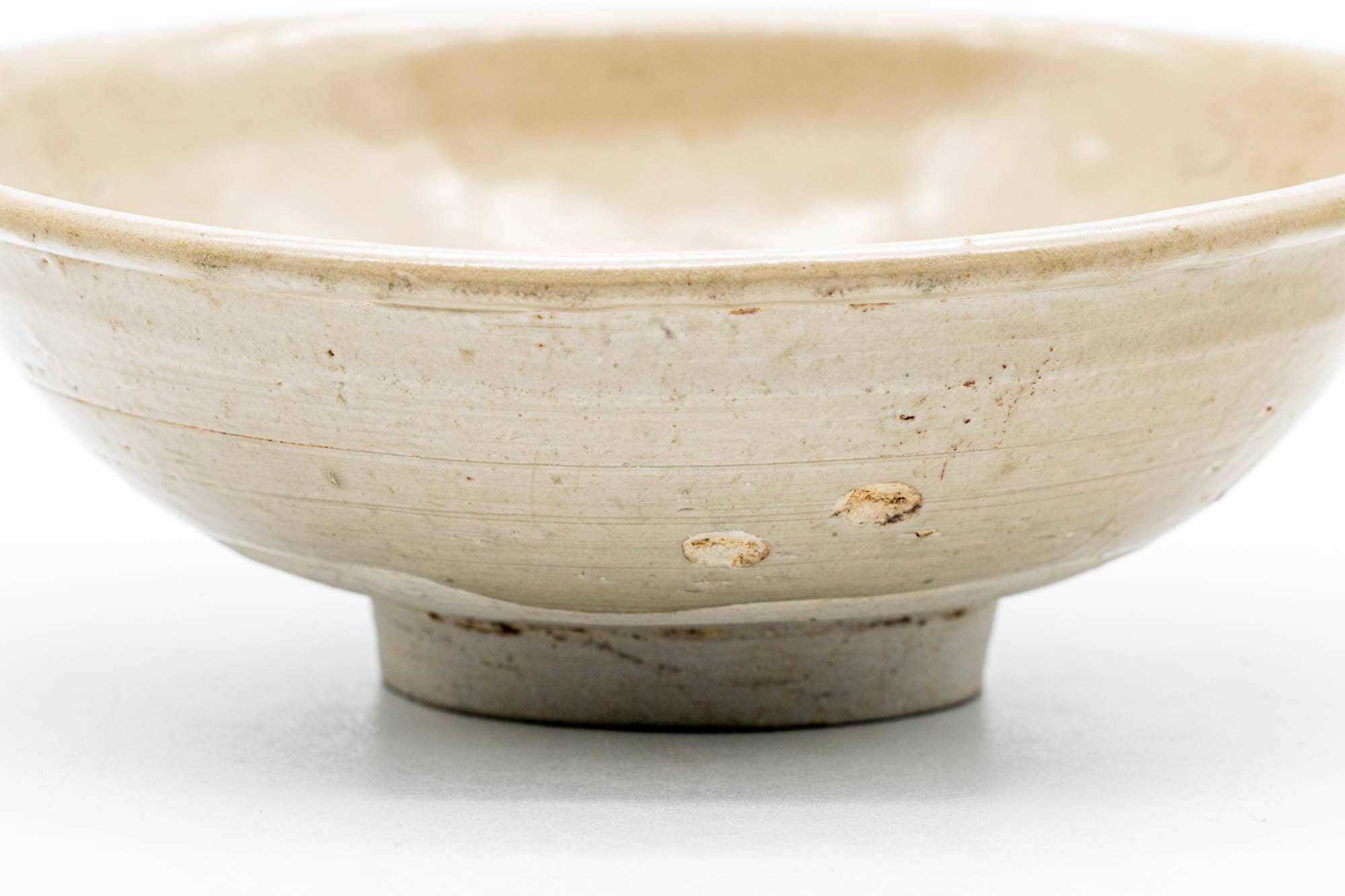 Japanese Matcha Bowl - Textured Beige Summer Chawan - 150ml