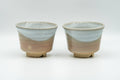 Japanese Teacups - Pair of Beige White Asagao-gata Hagi-yaki Yunomi - 100ml