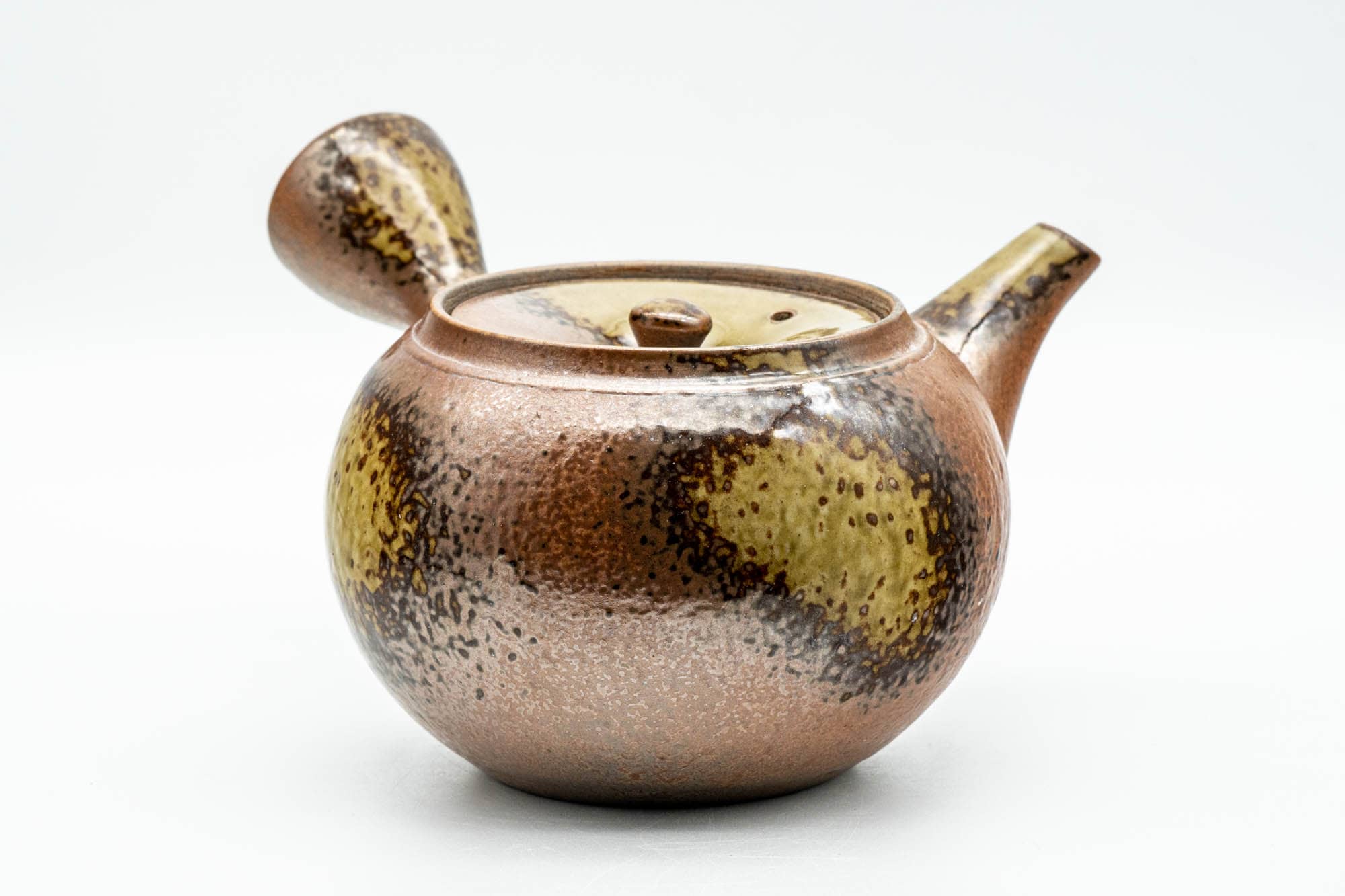 Japanese Kyusu - Ash Green Glazed Shigaraki-yaki Mesh Teapot - 375ml