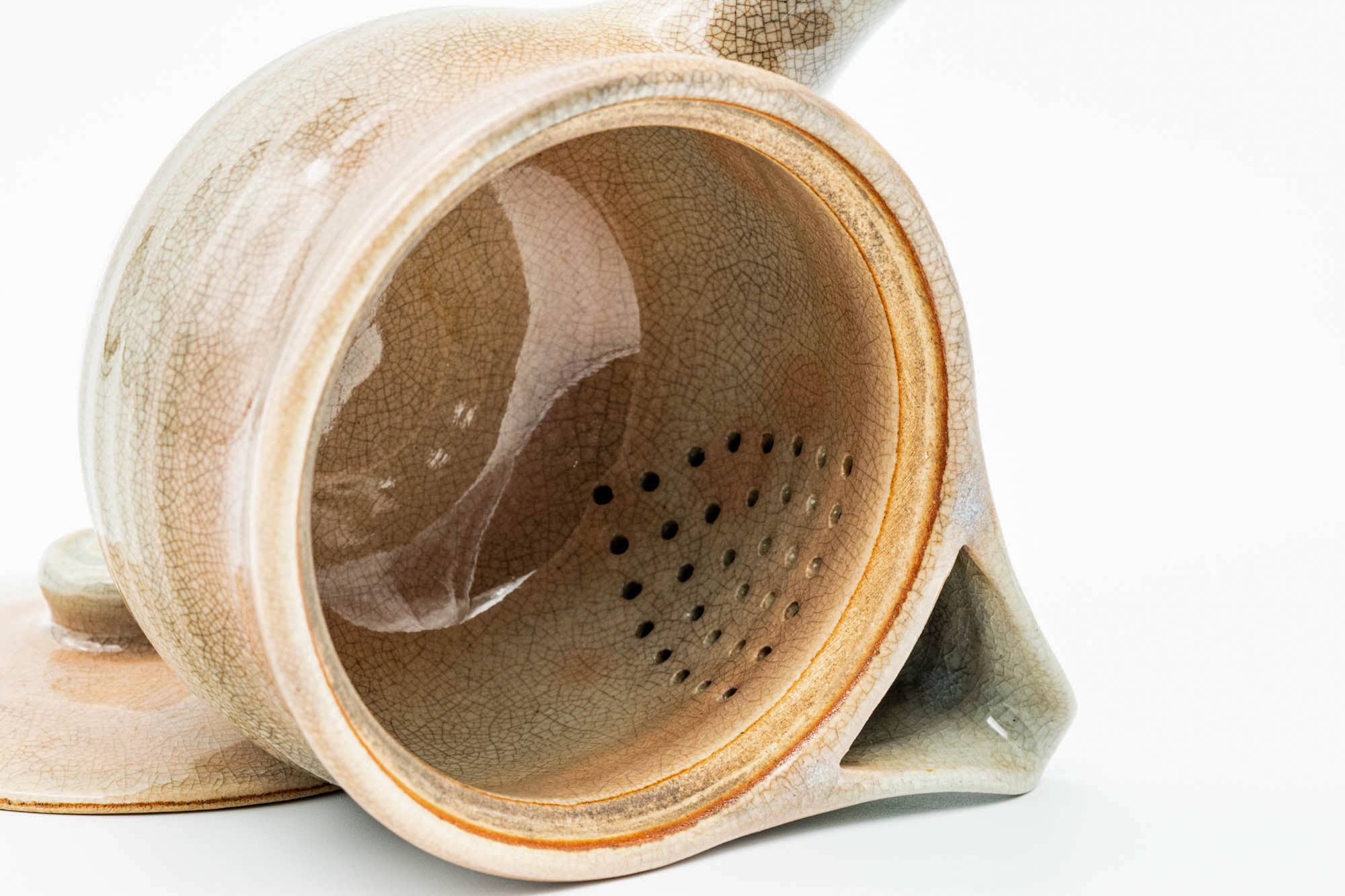 Japanese Kyusu - Beige Weathered Hagi-yaki Do-ake Teapot - 300ml
