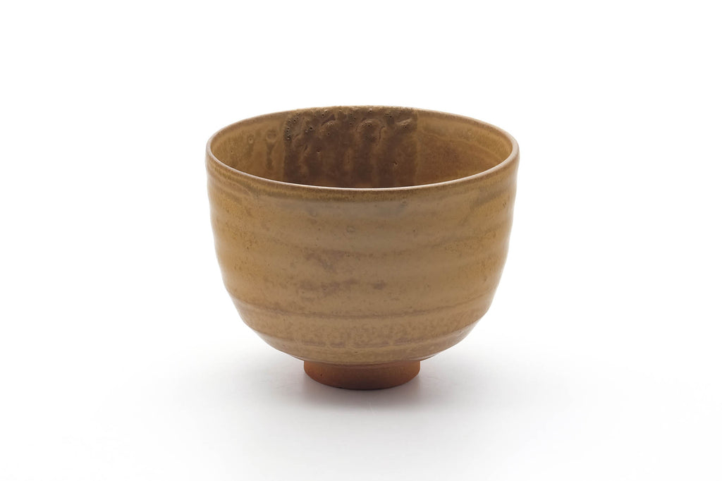 Japanese Matcha Bowl - Mottled Yellow Glazed Chawan - 400ml