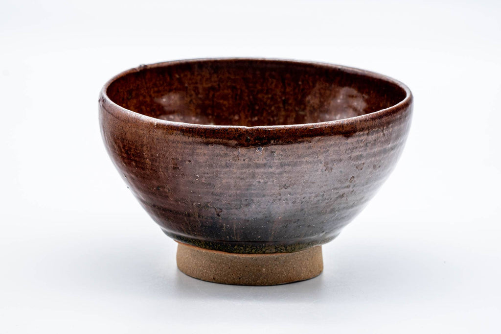 Japanese Matcha Bowl - Dark Red Oil Spot Glazed Chawan - 250ml