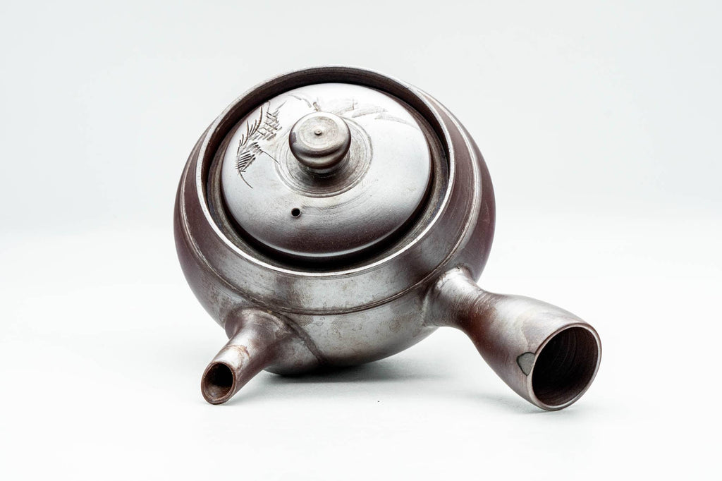Japanese Kyusu - Mountainous Engraved Banko-yaki Debeso Teapot - 350ml