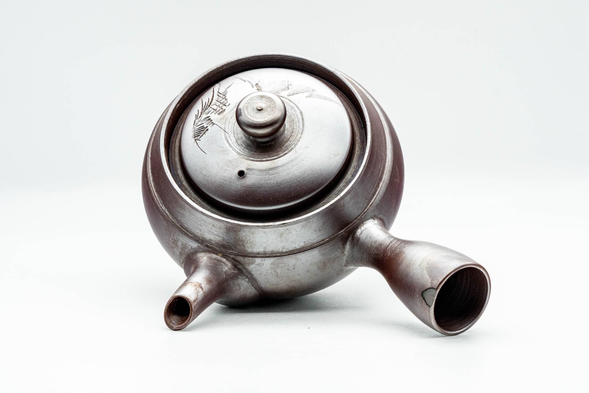 Japanese Kyusu - Mountainous Engraved Banko-yaki Debeso Teapot - 350ml