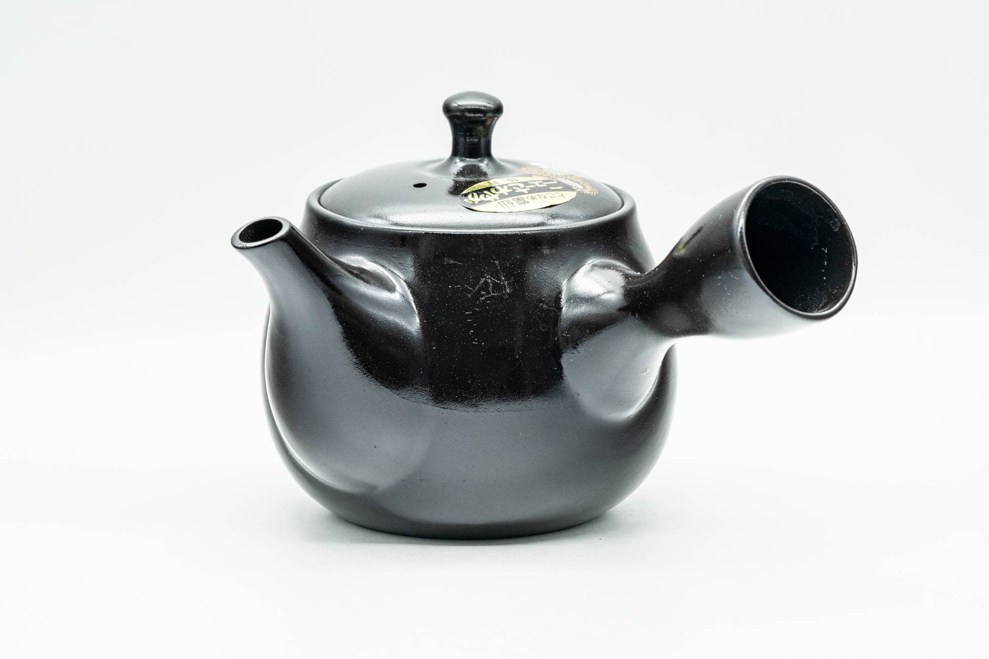 Japanese Kyusu - Floral Black Kurodei Tokoname-yaki Teapot - 400ml