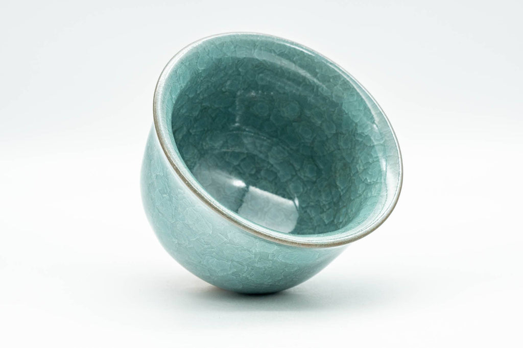 Japanese Teacup - Teal Snowflake Celadon Glazed Yunomi - 150ml