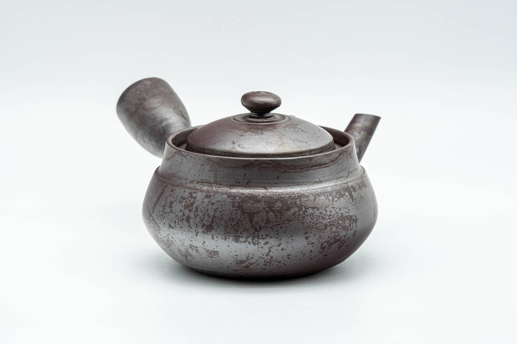 Japanese Kyusu - Collared Purple Banko-yaki Mesh Teapot - 240ml