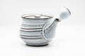 Japanese Kyusu - Milky White Glazed Spiraling Ceramic Filter Teapot - 325ml