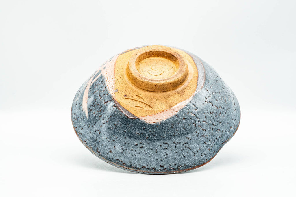 Japanese Matcha Bowl - Floral Blue Shino Glazed Summer Chawan - 200ml