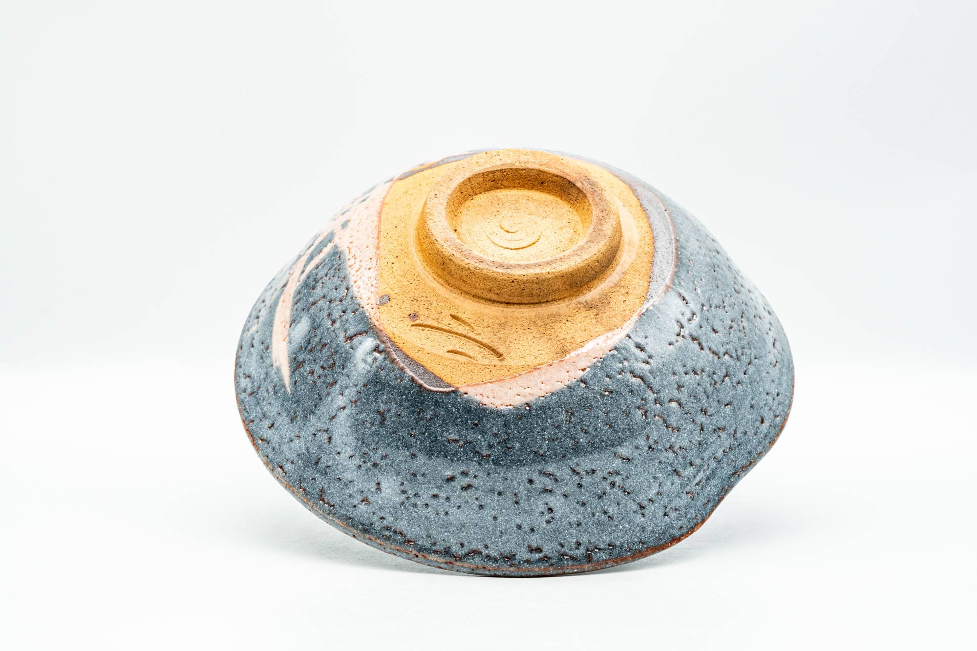 Japanese Matcha Bowl - Floral Blue Shino Glazed Summer Chawan - 200ml