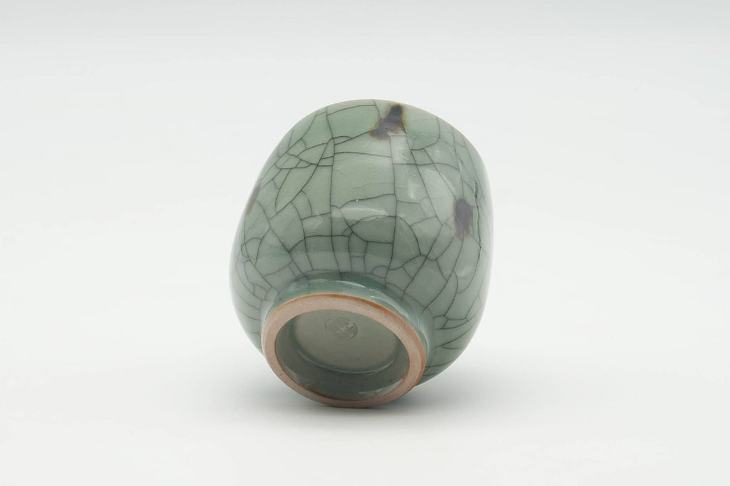 Japanese Teacup - Spotted Green Celadon Glazed Obori Soma-yaki Yunomi - 150ml