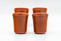 Japanese Teacups - Set of 4 Calligraphy Engraved Tokoname-yaki Yunomi - 100ml