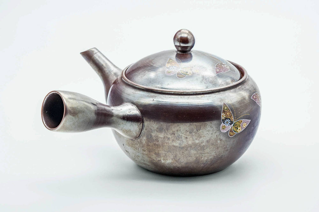 Japanese Kyusu - Large Floral Banko-yaki Mesh Teapot - 600ml