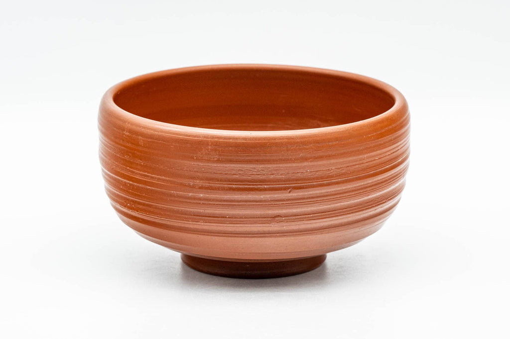 Japanese Matcha Bowl - Groovy Red Shudei Tokoname-yaki Chawan - 250ml