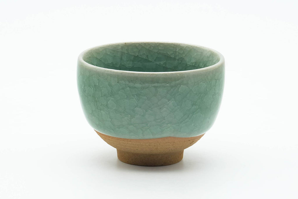 Japanese Teacup - Green Celadon Snowflake Glazed Yunomi - 80ml