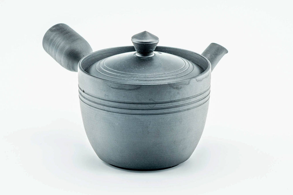 Japanese Kyusu - Black Kurodei Tokoname-yaki Mesh Teapot - 175ml