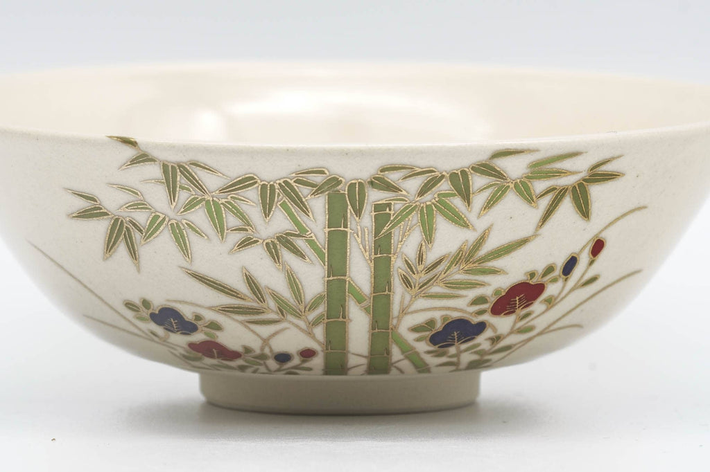 Japanese Matcha Bowl - Bamboo Decorated Kyo-yaki Summer Chawan - 150ml