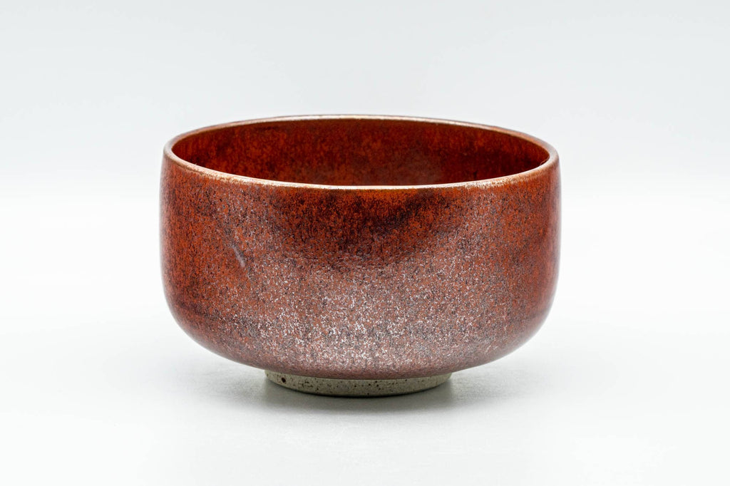 Japanese Matcha Bowl - Metallic Red Glazed Hantsutsu-gata Chawan - 350ml