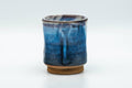 Japanese Teacup - Blue White Hare's Fur Glazed Waisted Yunomi - 130ml