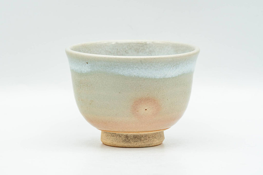 Japanese Teacup - Pink Gohonte Spotted White Drip-Glazed Hagi-yaki Yunomi - 100ml