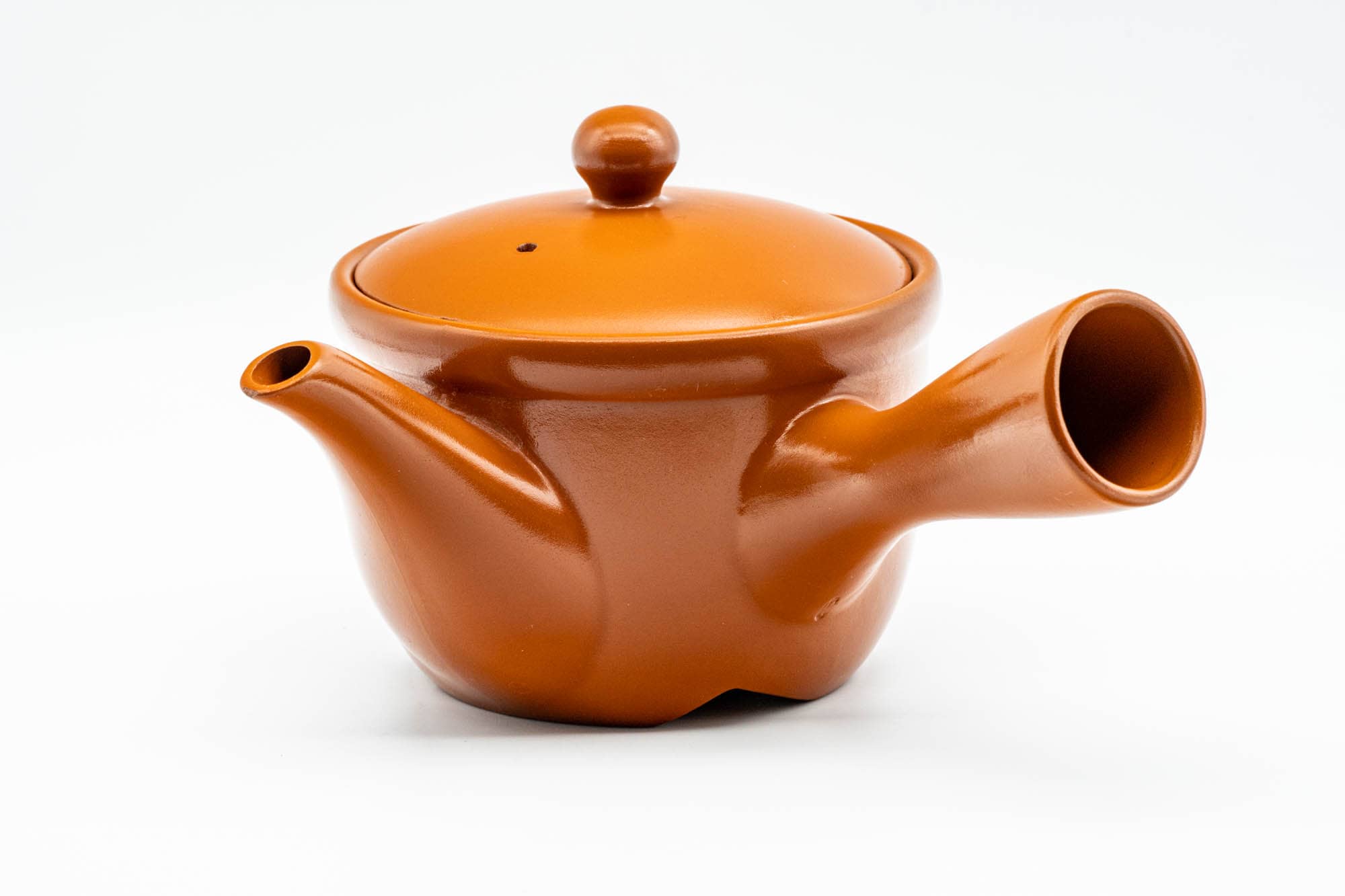 Japanese Kyusu - Red Shudei Tokoname-yaki Mesh Mould-made Teapot - 300ml