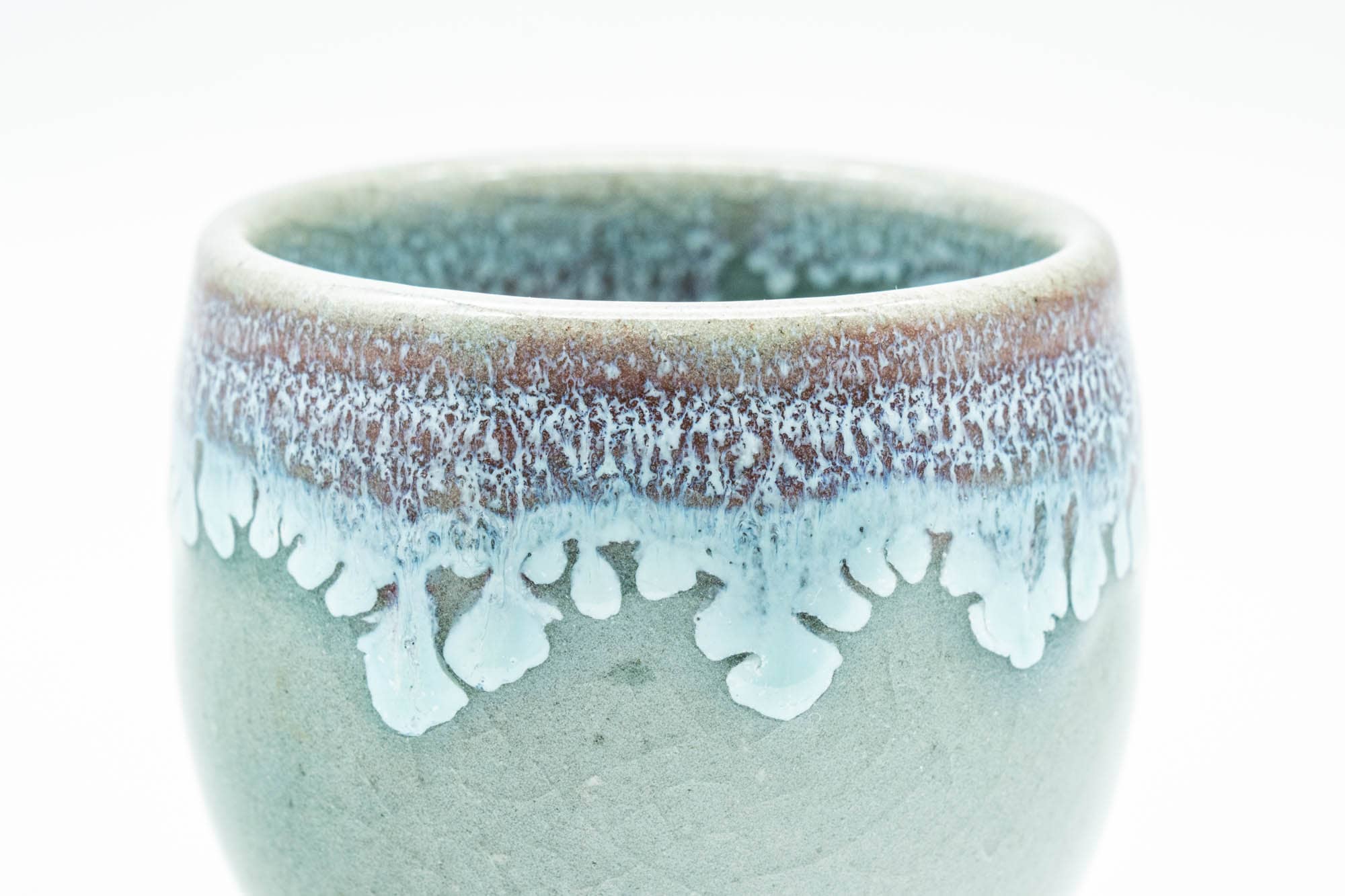 Japanese Teacup - Turquoise Purple Drip-Glazed Yunomi - 85ml