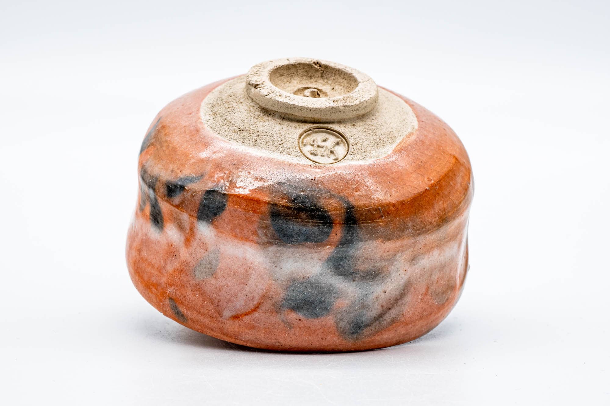 Japanese Matcha Bowl - 楽入窯 Rakunyu Kiln - Black Red Glazed Aka-raku Chawan - 400ml