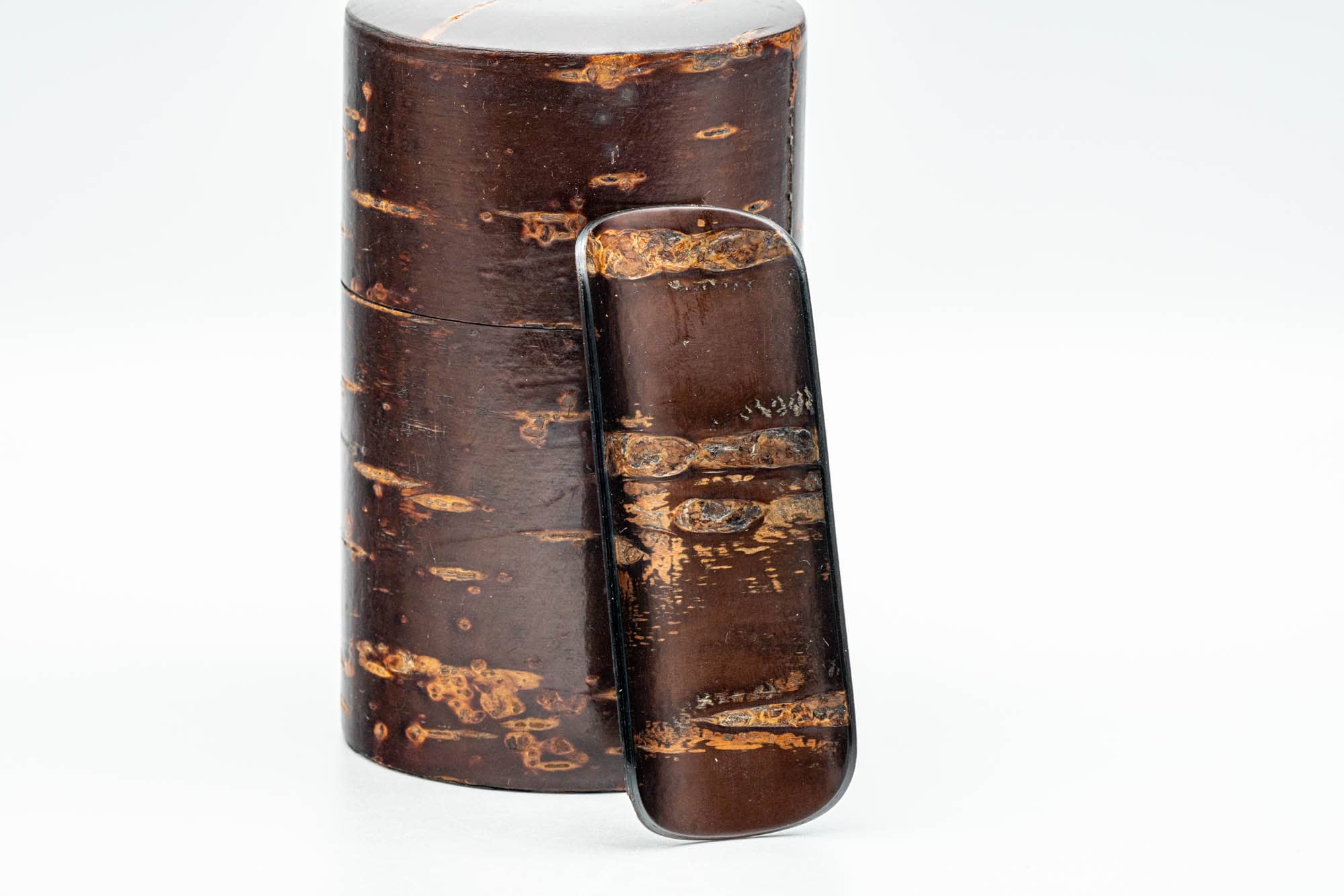 Japanese Chazutsu - Cherry Bark Sakura Wood Weathered Metal Interior Tea Canister - 200ml