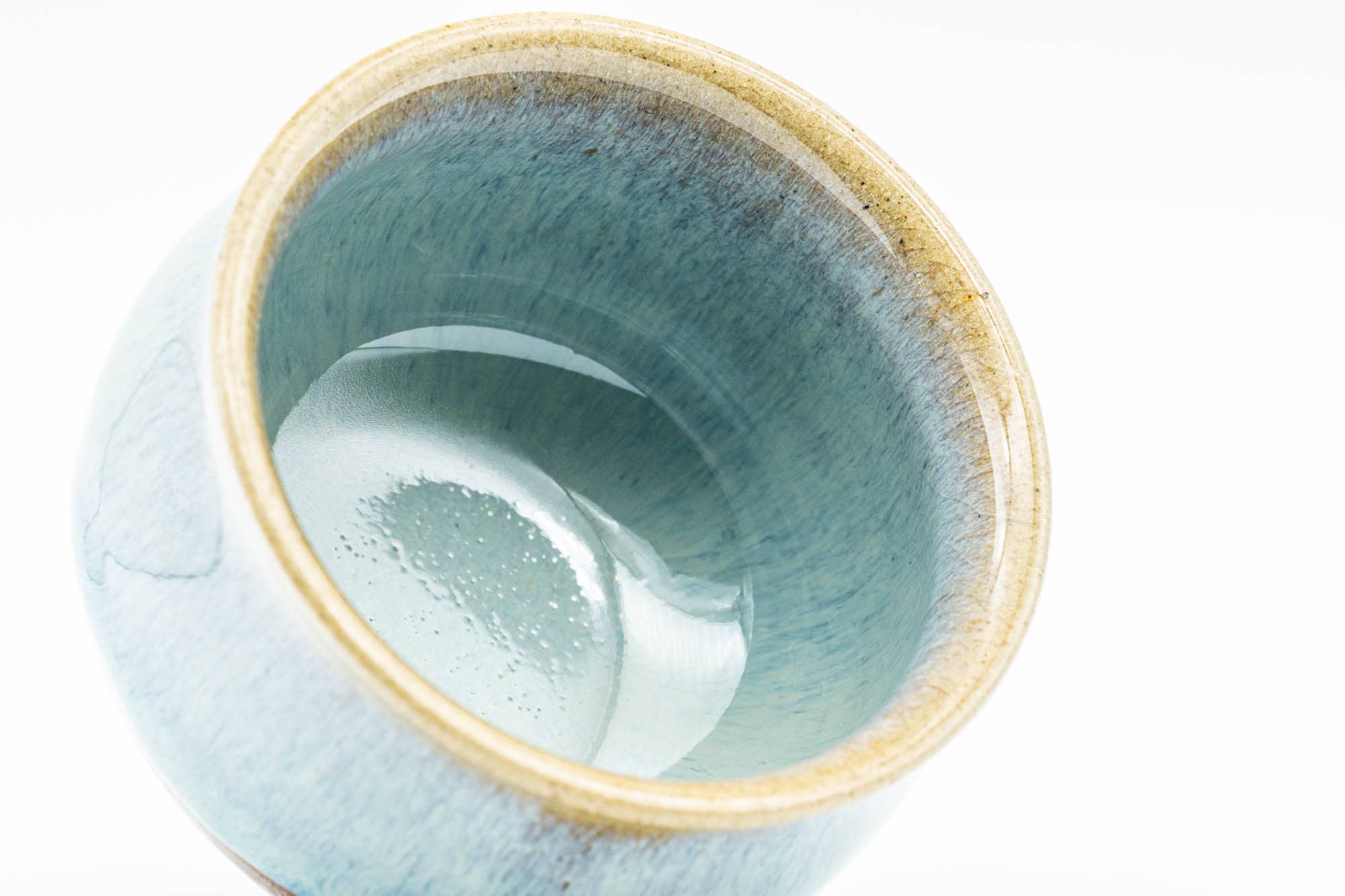 Japanese Teacups - Set of 3 Blue Turquoise Drip-Glazed Yunomi - 90ml