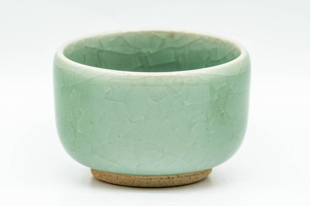 Japanese Teacups - Set of 3 Green Celadon Glazed Guinomi - 50ml