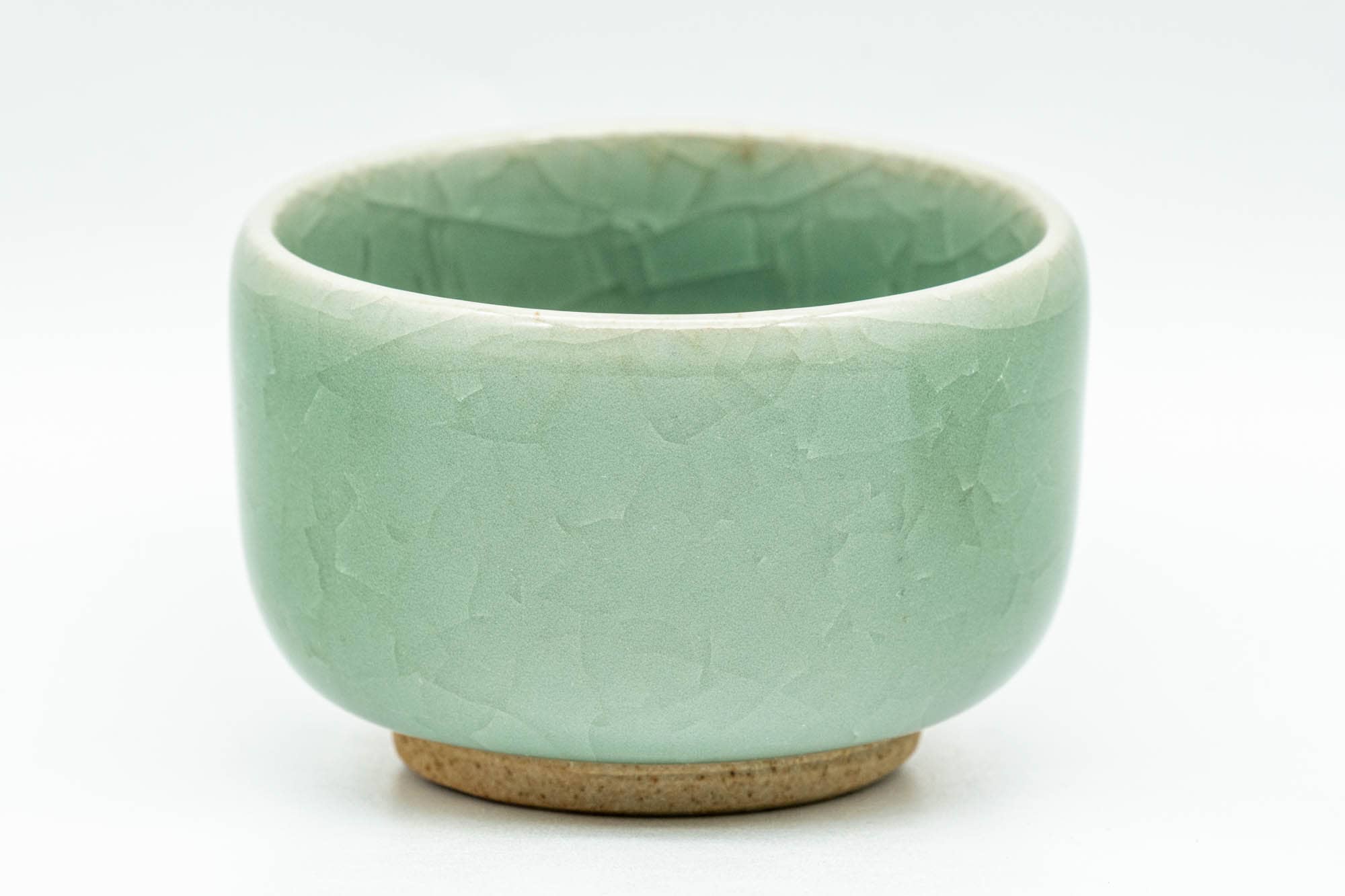Japanese Teacups - Set of 3 Green Celadon Glazed Guinomi - 50ml