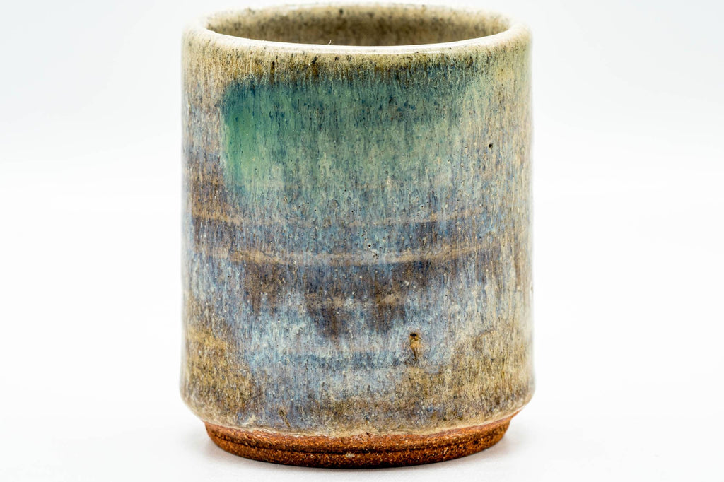 Japanese Teacup - Green Purple Hare's Fur Glazed Yunomi - 200ml