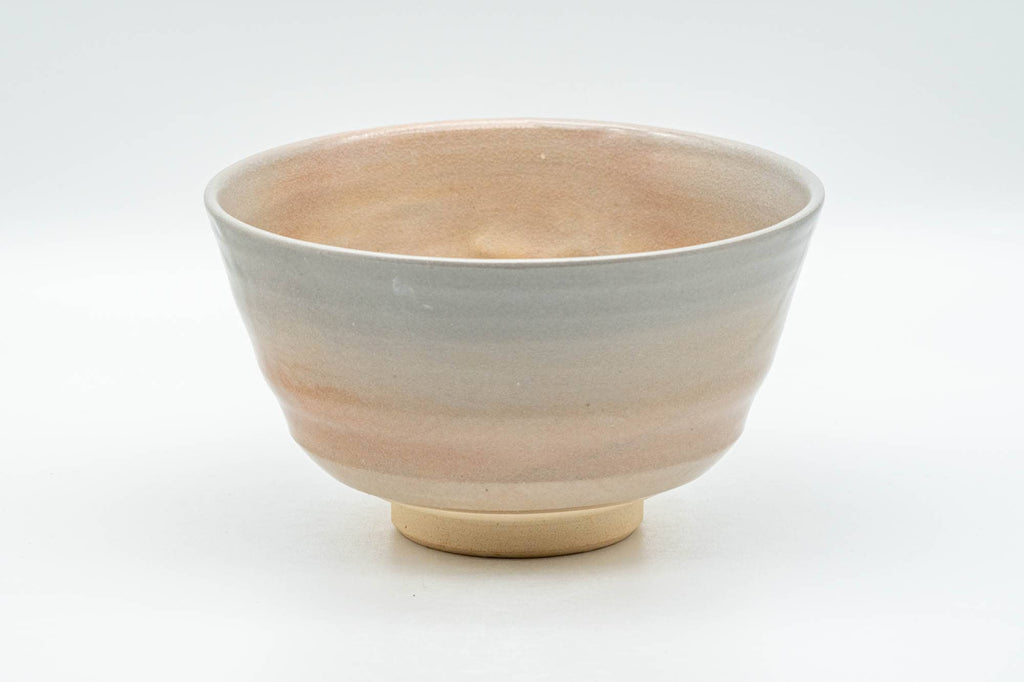 Japanese Matcha Bowl - Abstract Beige Pink Glazed Kyo-yaki Chawan - 300ml