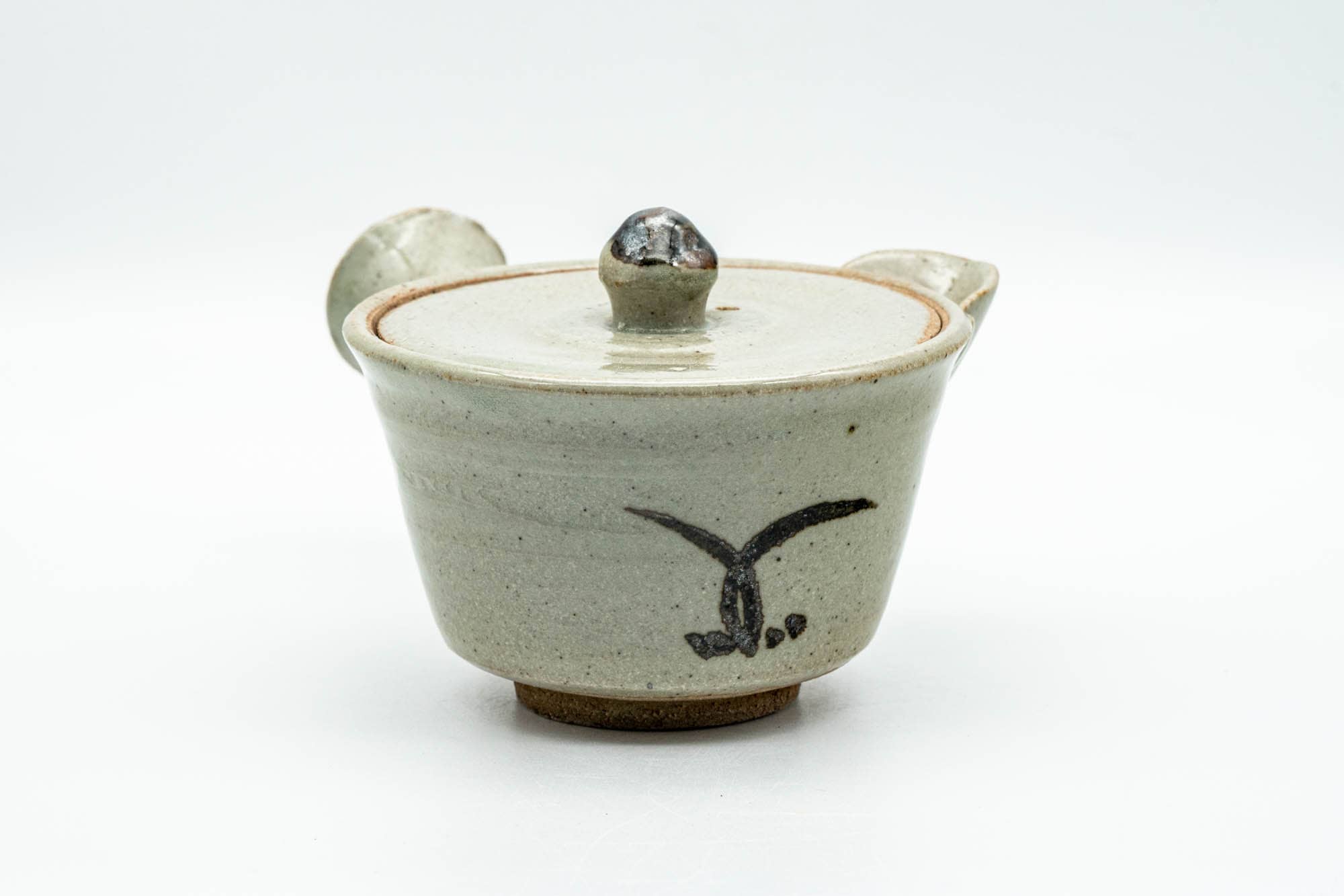 Japanese Kyusu - Long Grass Grey Glazed Karatsu-yaki Do-ake Teapot - 160ml