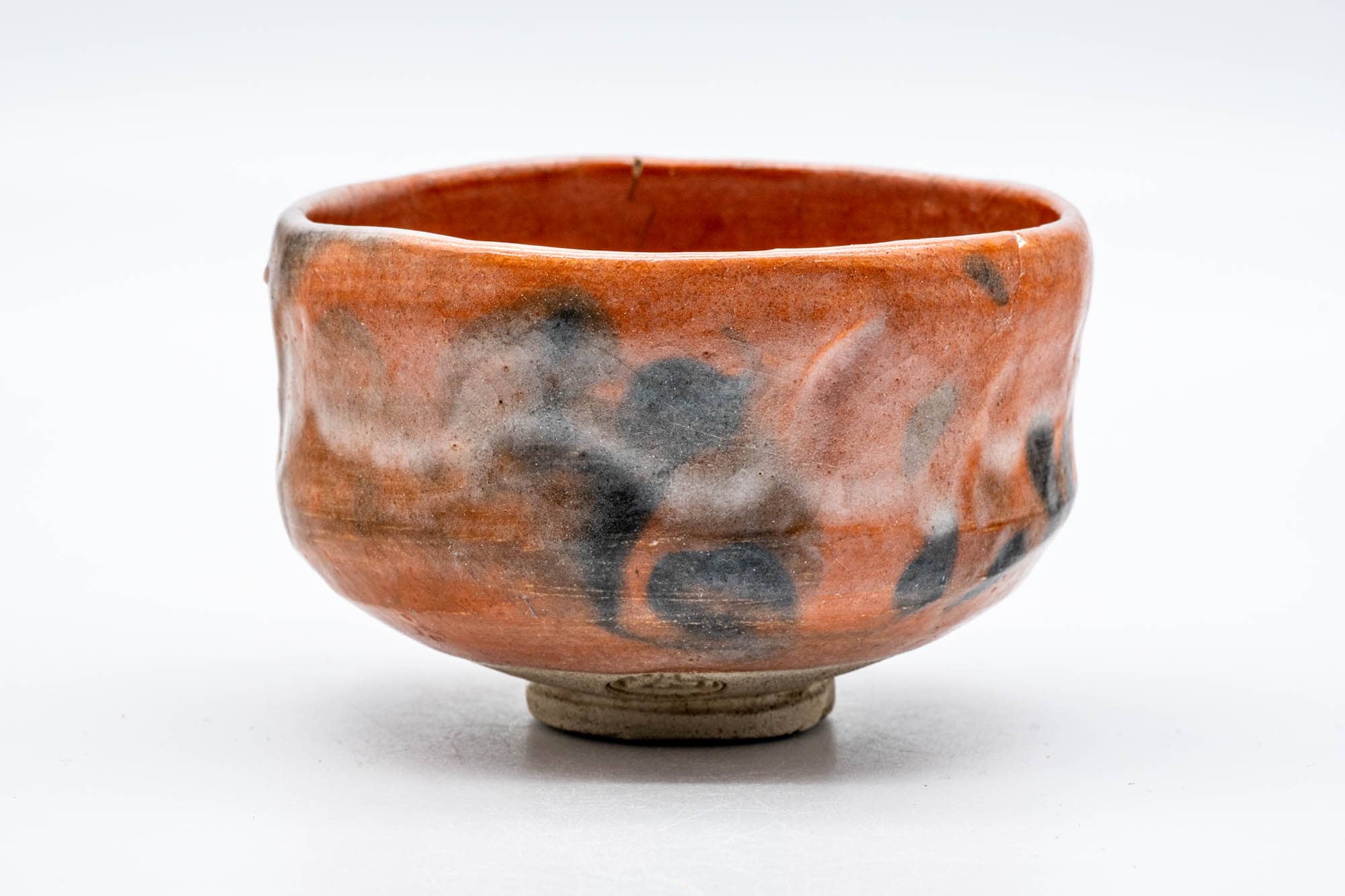 Japanese Matcha Bowl - 楽入窯 Rakunyu Kiln - Black Red Glazed Aka-raku Chawan - 400ml