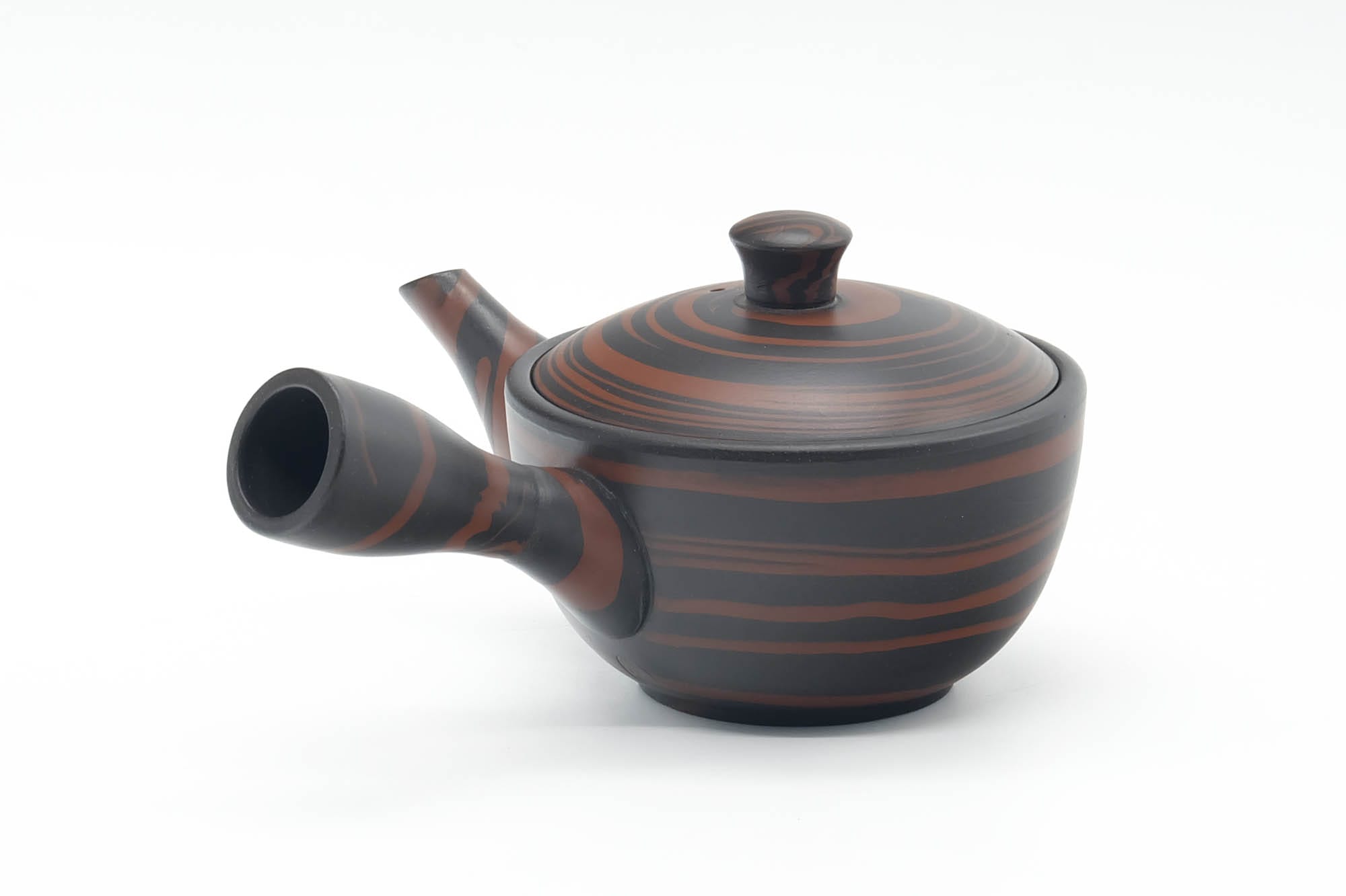 Japanese Kyusu - Black Red Nerikomi Tokoname Teapot - 170ml