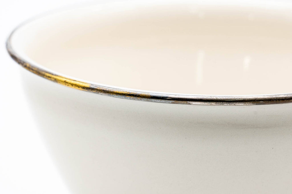 Japanese Matcha Bowl - Gold Rimmed White Shiro Tenmoku Kyo-yaki Chawan Kusayama 草山 - 300ml