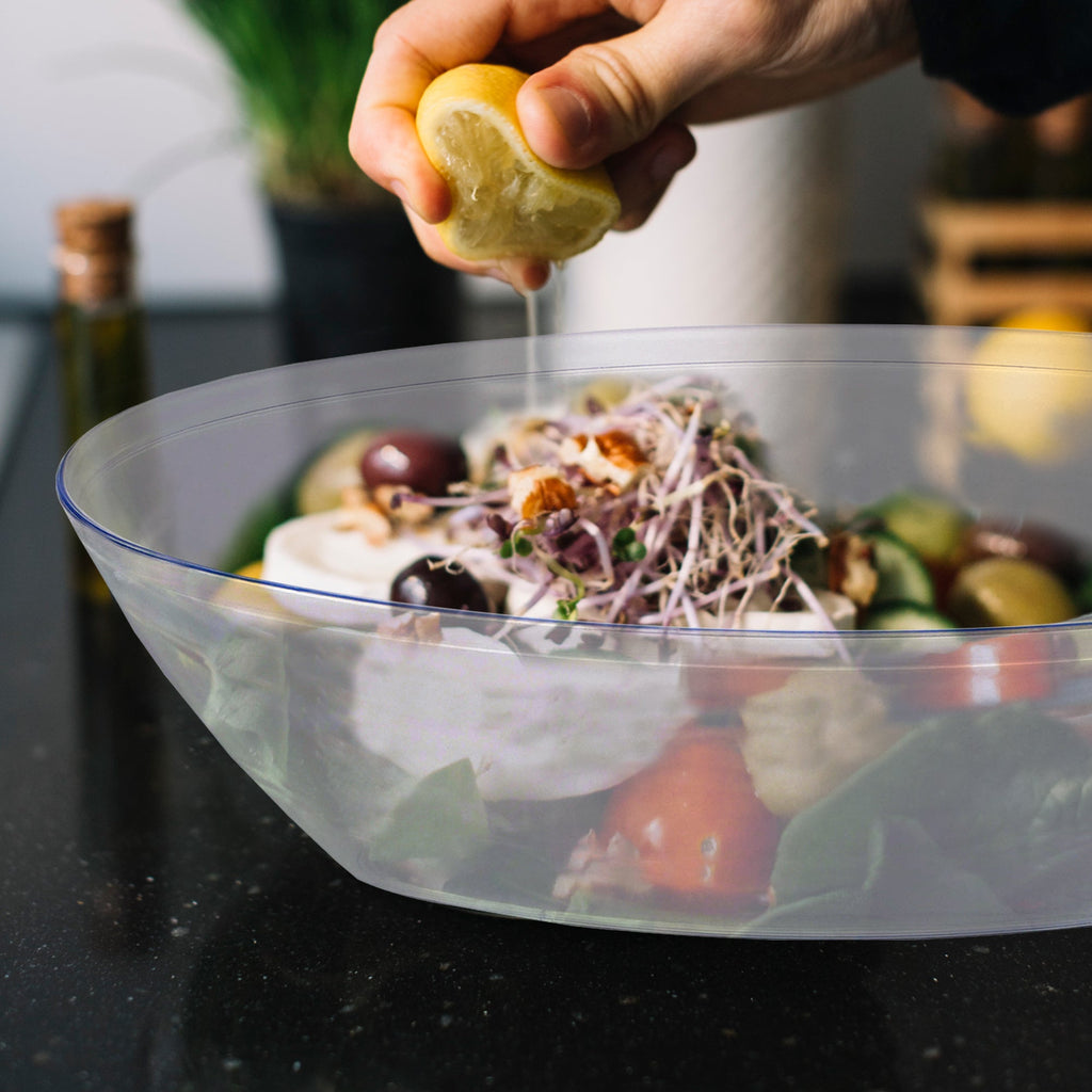 Clear Oval Plastic Serving Bowls (2 qt.)