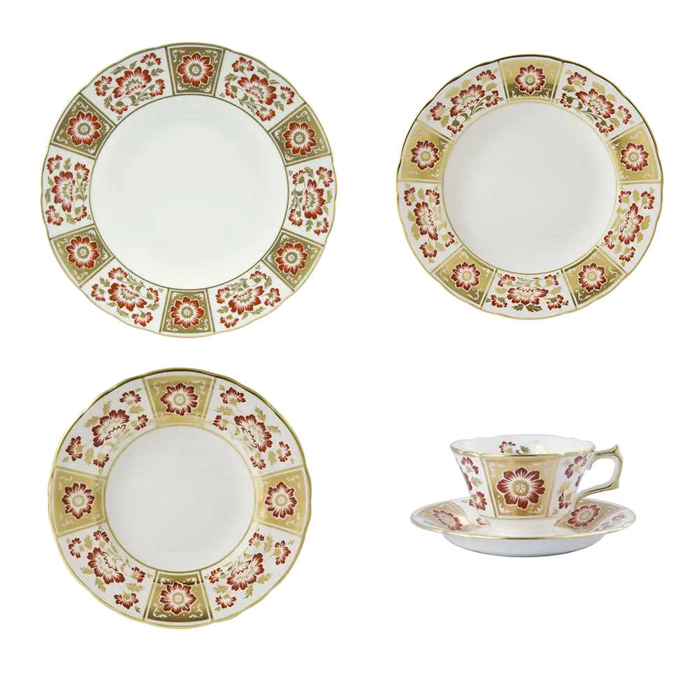 Royal Crown Derby Red Panel 20pc Set