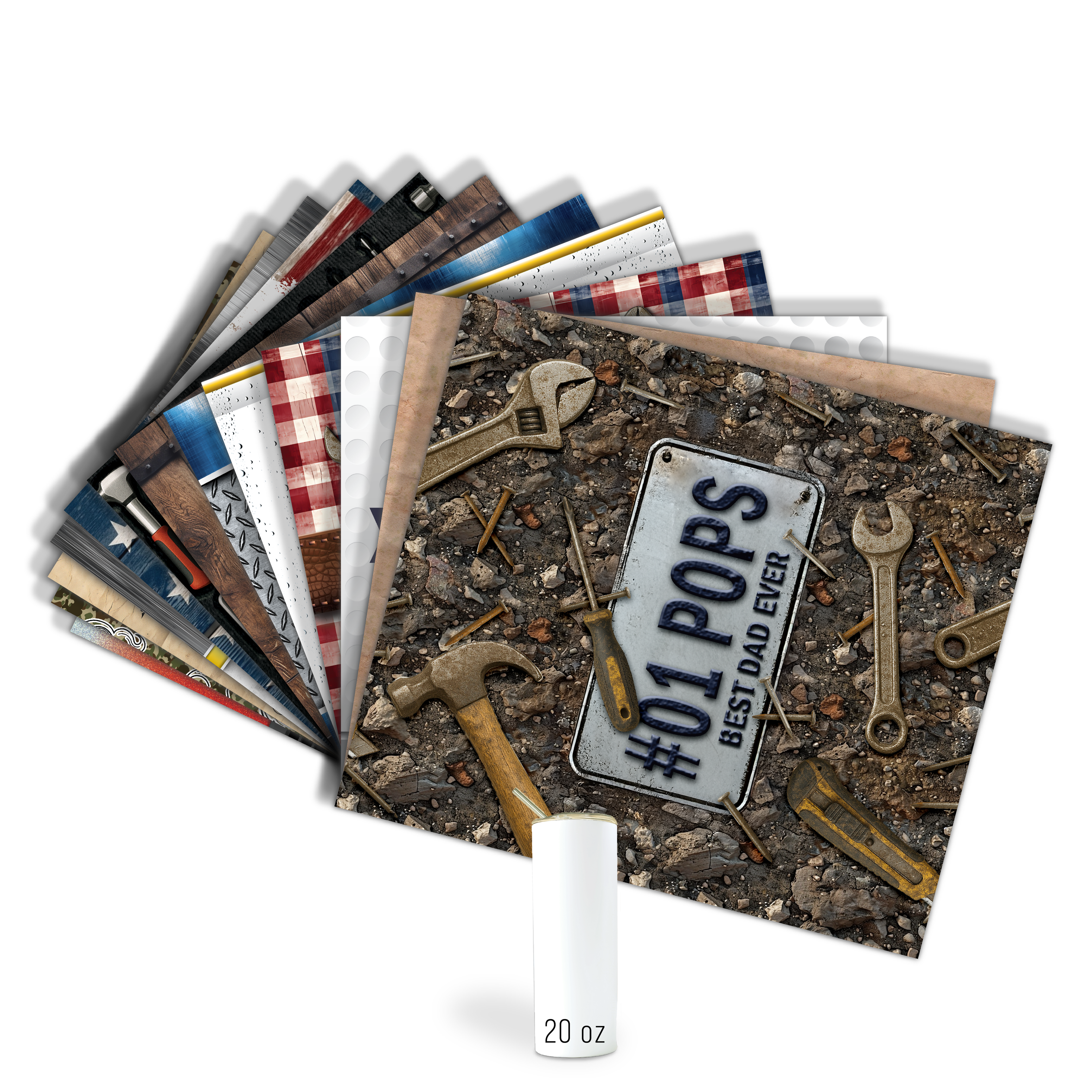 Assorted Ready to Press Sublimation Tumbler Prints (14 Pack) - Father's Day 2025