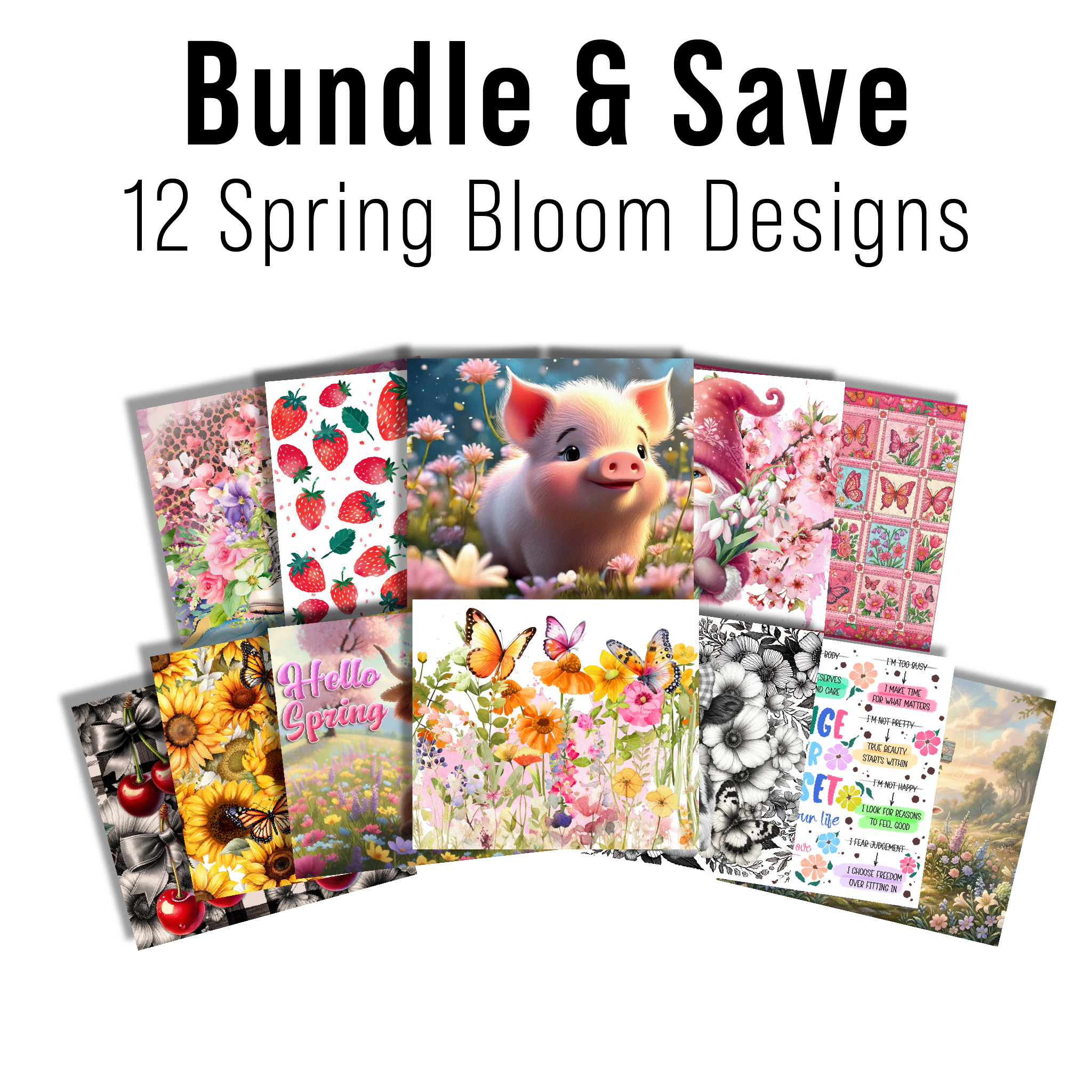 Digital Sublimation Designs - Spring Bloom Collection Tumbler Wraps