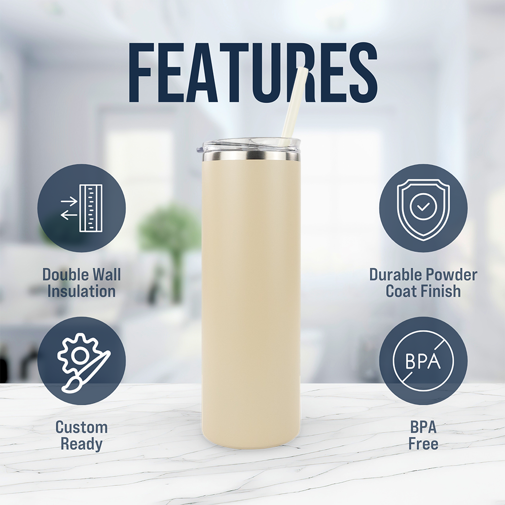 20oz Powder Coated Skinny Tumbler