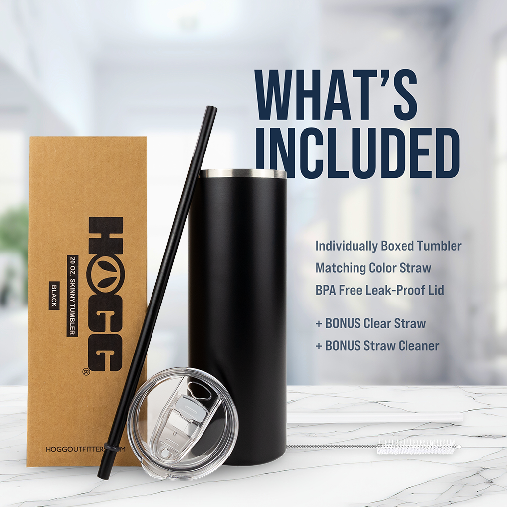 20oz Powder Coated Skinny Tumbler Case (24 Units)
