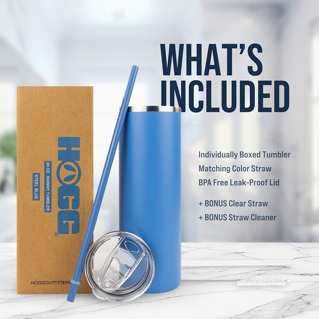 20oz Powder Coated Skinny Tumbler Case (24 Units)