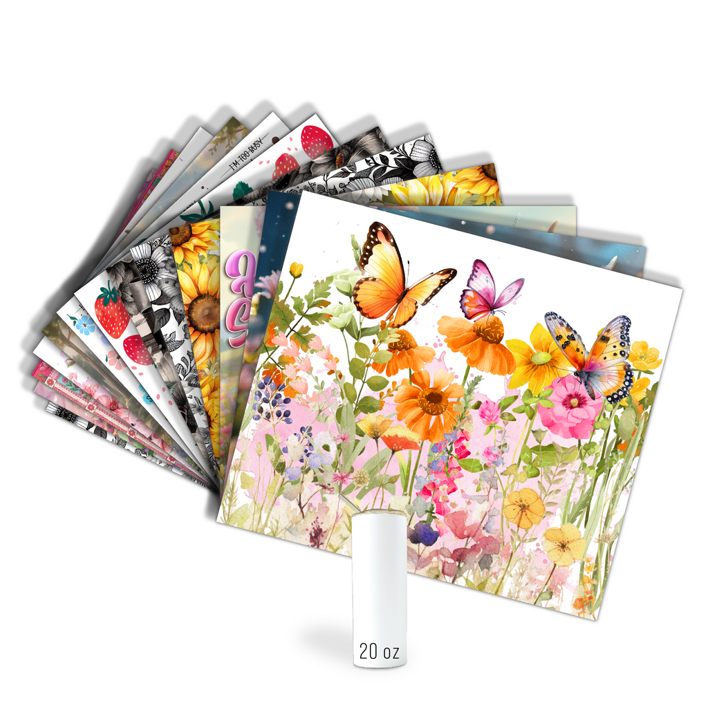 Assorted Ready to Press Sublimation Tumbler Prints (12 Pack) - Spring Bloom