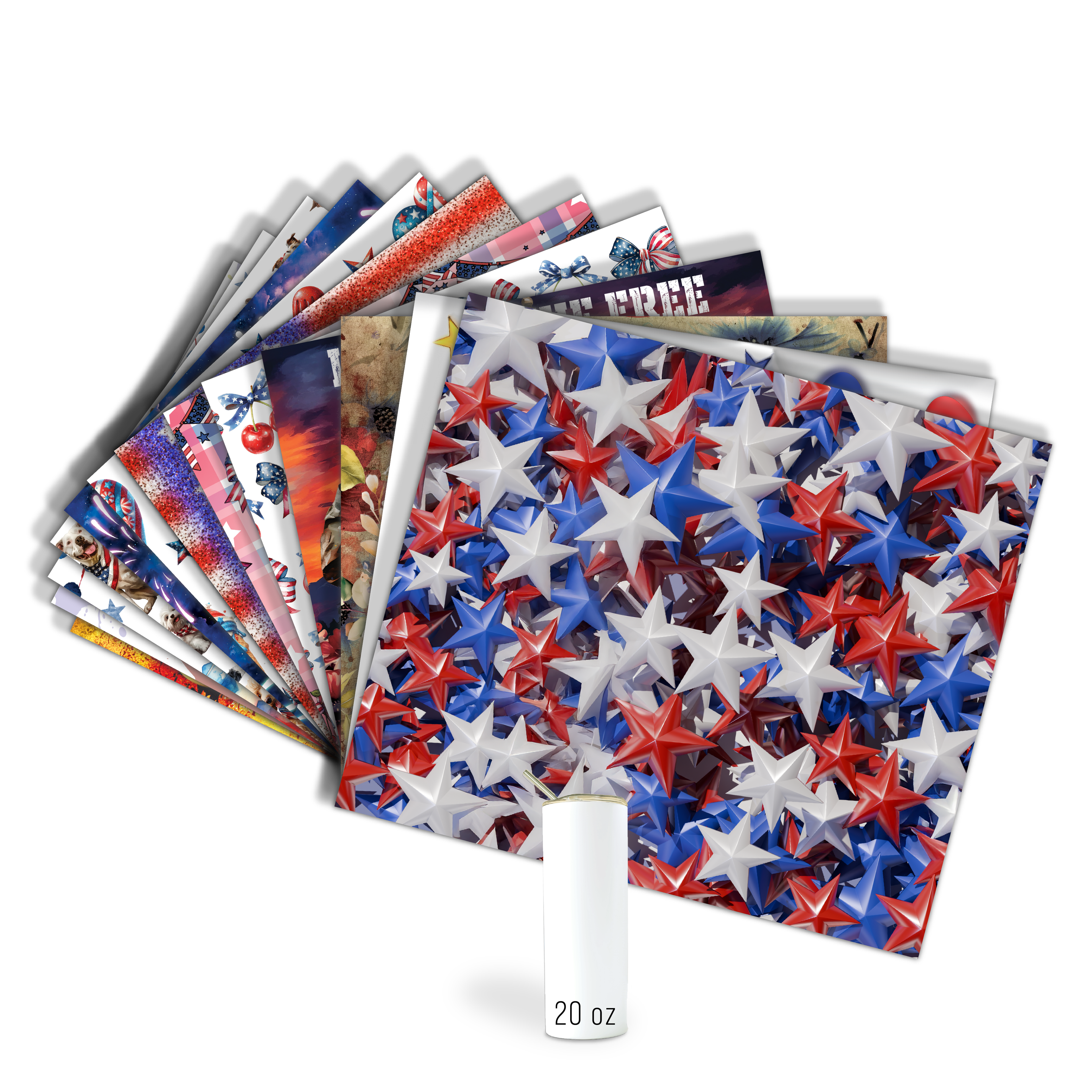 Digital Sublimation Designs - Fourth of July Tumbler Wraps