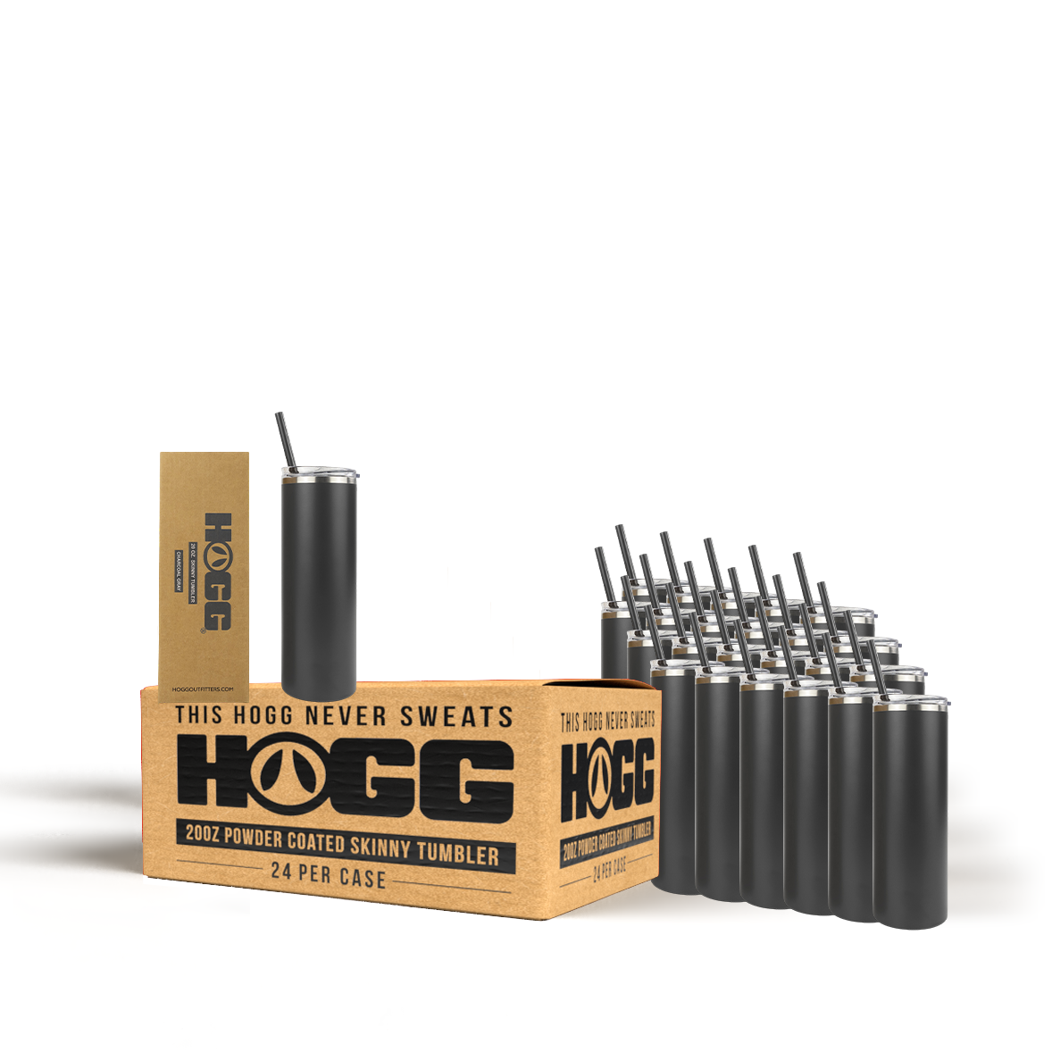 20oz Powder Coated Skinny Tumbler Case (24 Units)