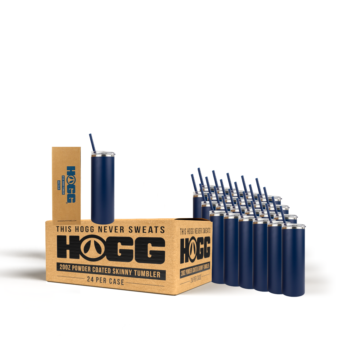 20oz Powder Coated Skinny Tumbler Case (24 Units)