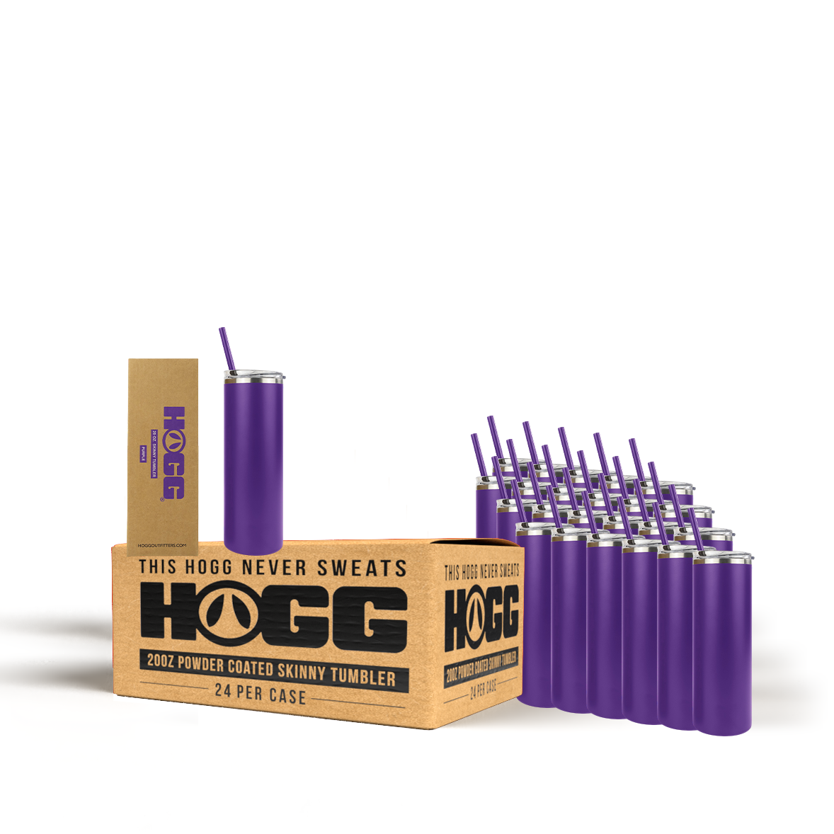 20oz Powder Coated Skinny Tumbler Case (24 Units)