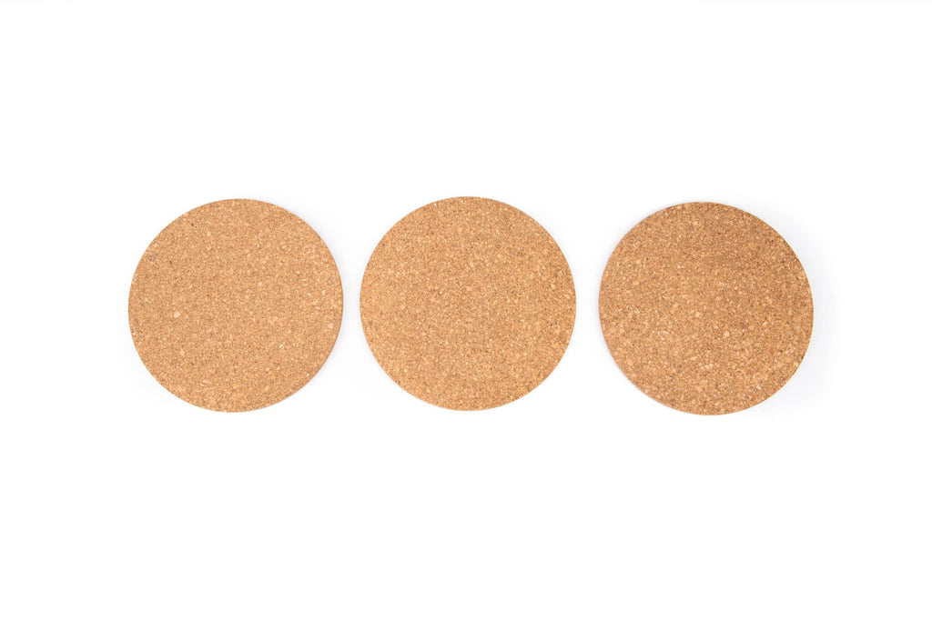 7.25" Round Cork Trivets - Set of 3